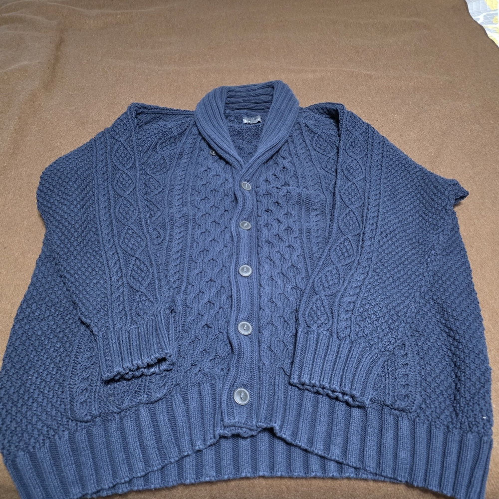 L.L. Bean Navy Blue Men's Cardigan Sweater